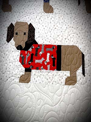 Dachshund quilt by Diane Wright with pattern Puppy Love E2E